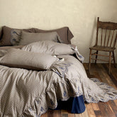 Willa Retro Double Gauze Gingham Bedding Set - Brown